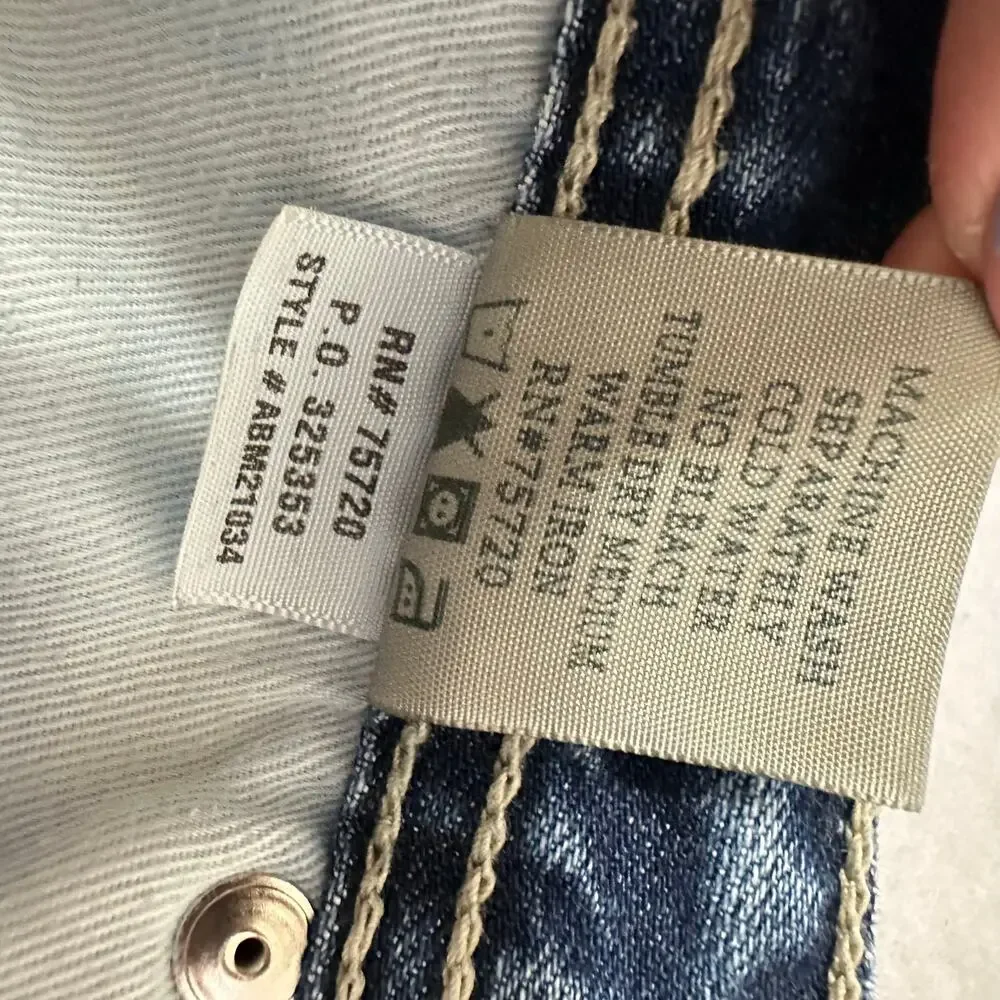 BKE Aiden Straight Leg Denim Jeans Medium Wash Contrast Embroidered Size 26x29